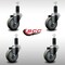 Service Caster 3.5'' SS Gray Poly Wheel Swivel 1-1/4'' Expanding Stem Caster Set, 4PK SCC-SSEX20S3514-PPUB-114-4 - alternate 2